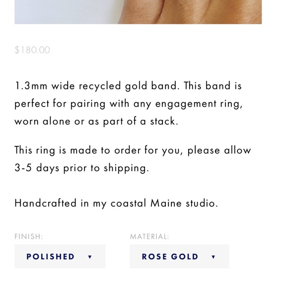 Delicate Rose Gold Wedding or Stacking Band - Picture 3 of 6